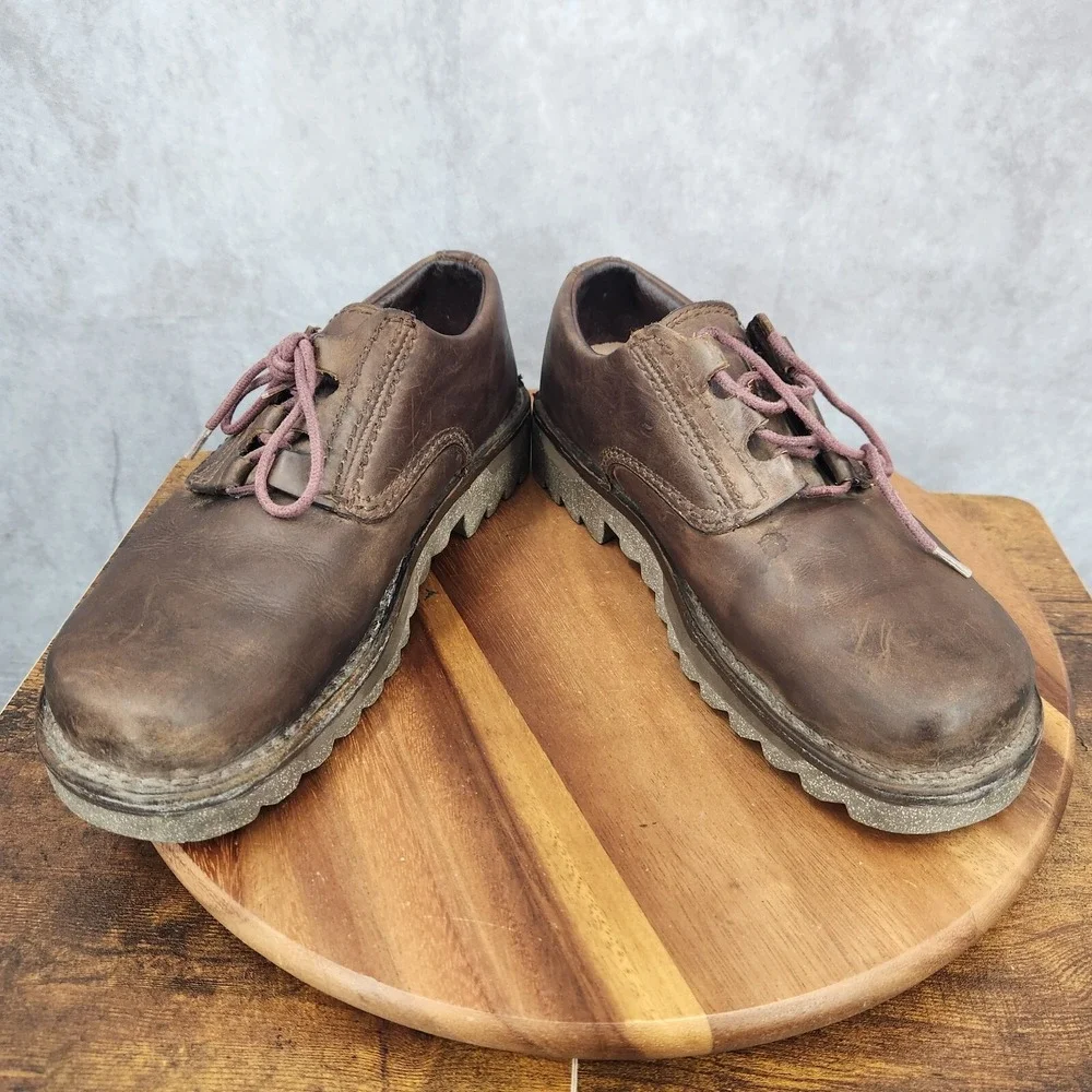 Mozo Oxford Shoes Mens 9.5 Brown Leather Slip Resistant‎ Work Shoes Casual